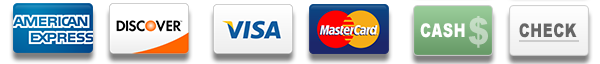 credit card, cash, and check logos